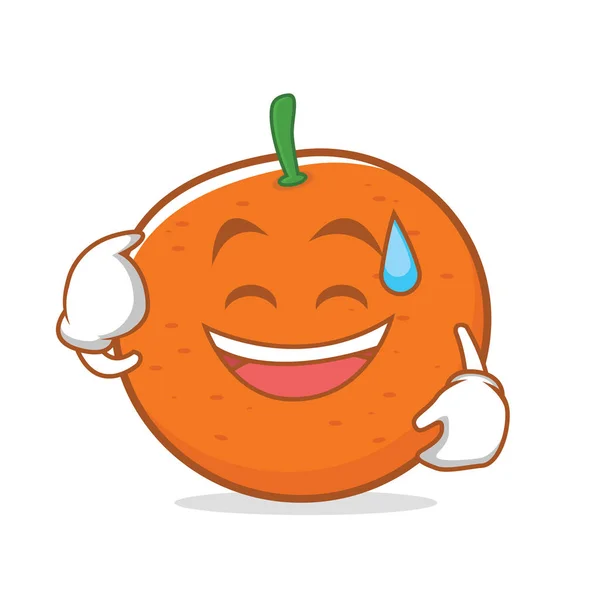 เหงื่อยิ้ม ตัวละครการ์ตูนสีส้ม — ภาพเวกเตอร์สต็อก
