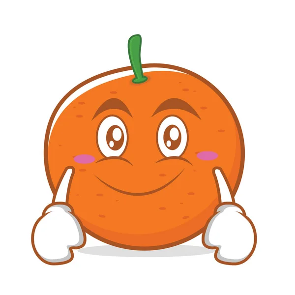 Smile face orange cartoon character — Stock Vector