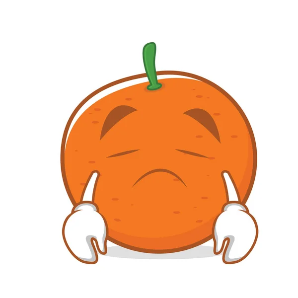 หน้าเศร้า ตัวละครการ์ตูนสีส้ม — ภาพเวกเตอร์สต็อก