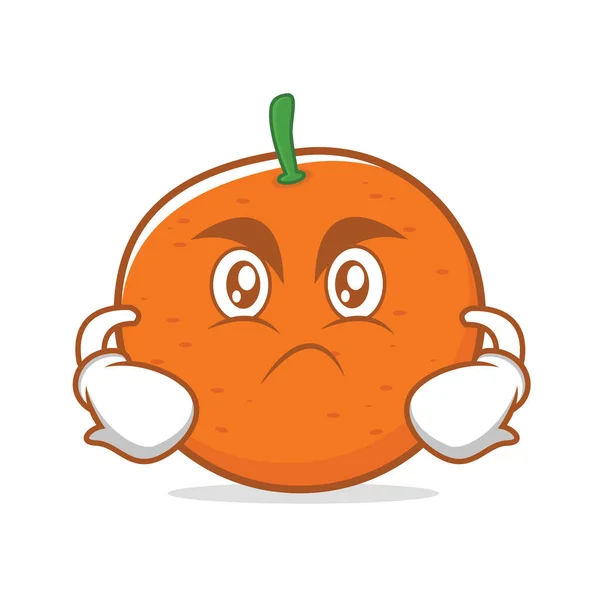 Kızgın yüz turuncu çizgi film karakteri — Stok Vektör
