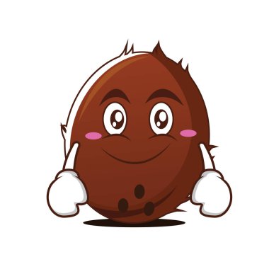 Gülümsemek yüz Hindistan cevizi çizgi film karakteri