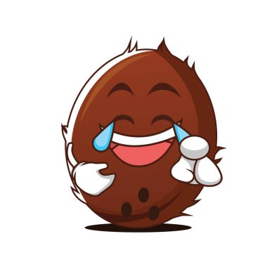 Sevinç yüz Hindistan cevizi çizgi film karakteri