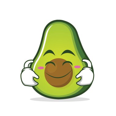 Sevimli gülümseme avokado çizgi film karakteri