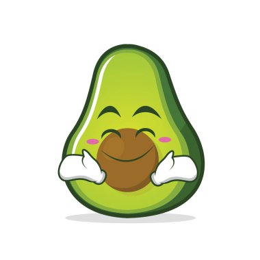 Mutlu yüz avokado çizgi film karakteri
