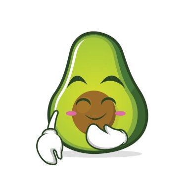 Allık yüz avokado çizgi film karakteri