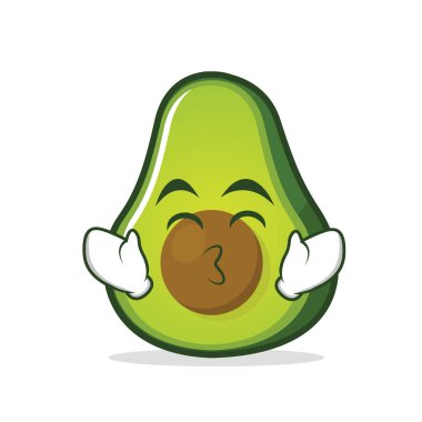 Gülümseme gözleri avokado çizgi film karakteri öpüşme