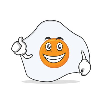 İyimser yüzü kızarmış yumurta çizgi film karakteri