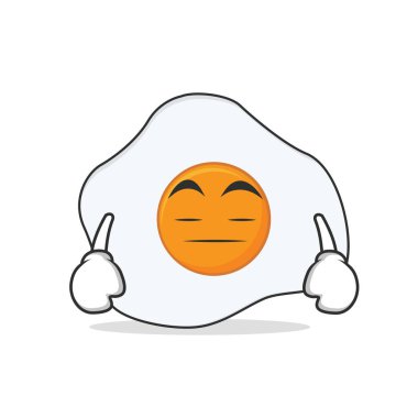 Sıkılmış yüzü kızarmış yumurta çizgi film karakteri