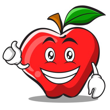 İyimser elma karikatür karakter tasarımı