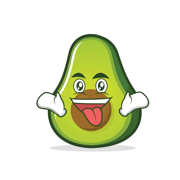 Crazy face Avocado Cartoon-Figur — Stockvektor