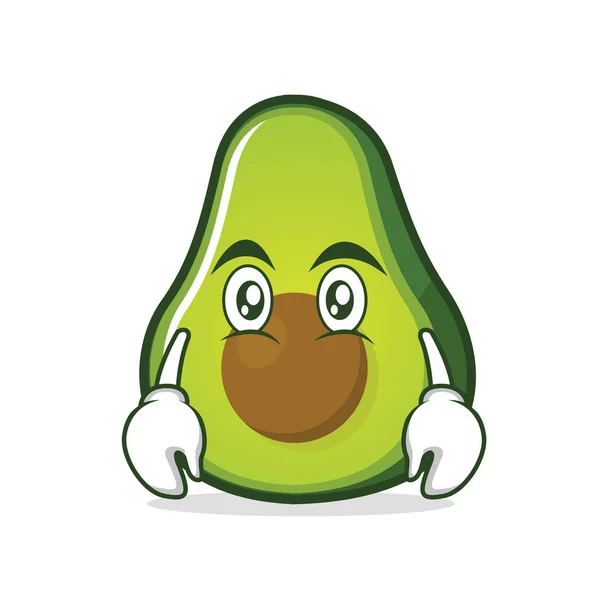 Flaches Gesicht Avocado Cartoon-Figur — Stockvektor