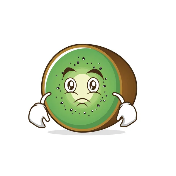 Náladová kiwi ovoce znakové karikatury — Stockový vektor