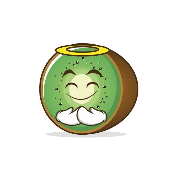 Inocente kiwi fruta personaje de dibujos animados — Archivo Imágenes Vectoriales