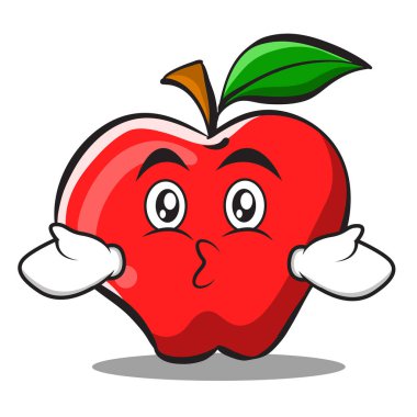 Öpüşme elma karikatür karakter tasarımı