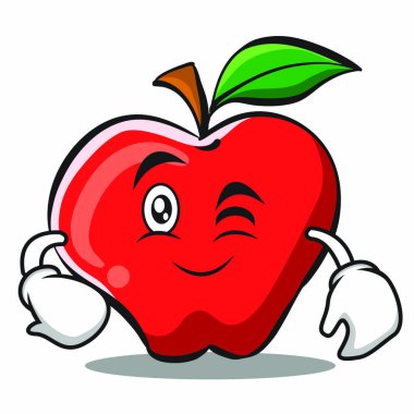 Wink elma karikatür karakter tasarımı