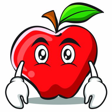 Düz yüz elma karikatür karakter tasarımı