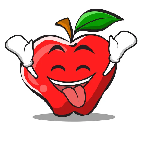 Kendinden geçmiş elma karikatür karakter tasarımı — Stok Vektör