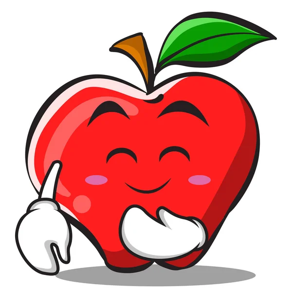 Ruměnec apple kreslený charakter designu — Stockový vektor