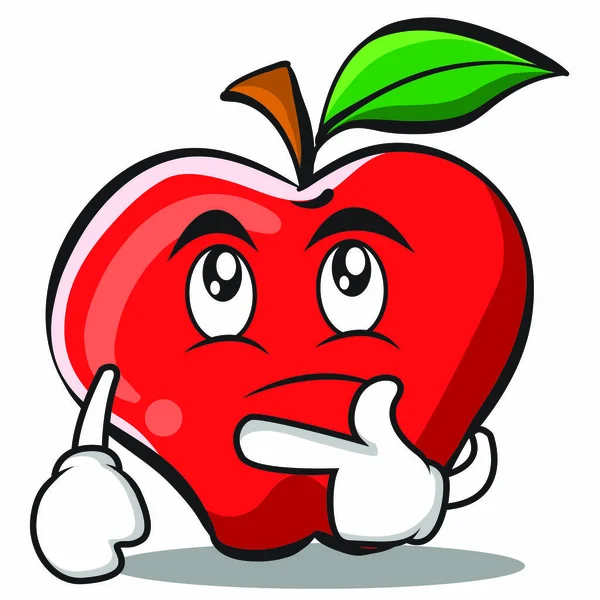 Thinking apple cartoon character design