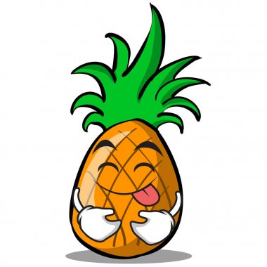 Ananas karikatür karakter koleksiyonuna dil