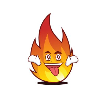 Deli yangın karakter karikatür tarzı