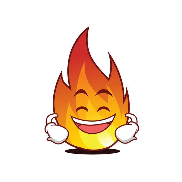 Grinning foc caracter desene animate stil — Vector de stoc