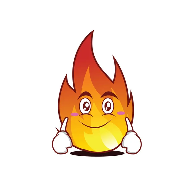 Sonrisa personaje de fuego estilo de dibujos animados — Vector de stock