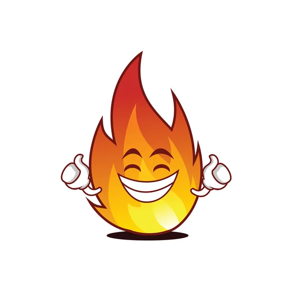 Orgoglioso personaggio del fuoco stile cartone animato — Vettoriale Stock