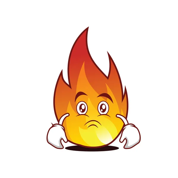 Moody fuego carácter estilo de dibujos animados — Vector de stock