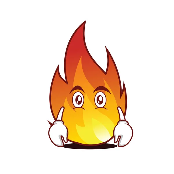 Lapos arc tűz karakter rajzfilm stílusú — Stock Vector
