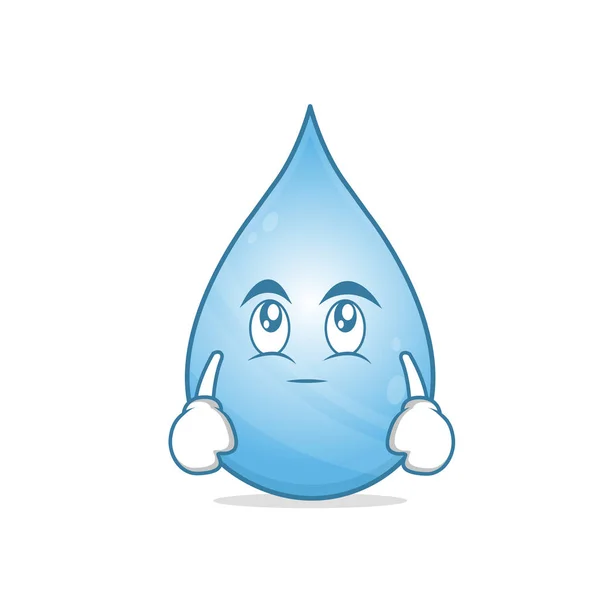 Augenrollen Wasser Cartoon Charakter Vektor — Stockvektor