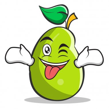 Dışarı wink mango meyve karakter karikatür ile dil