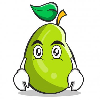 Düz yüz mango meyve karakter karikatür