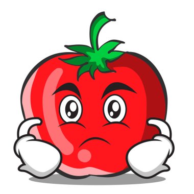 Ciddi domates karakter karikatür koleksiyonu