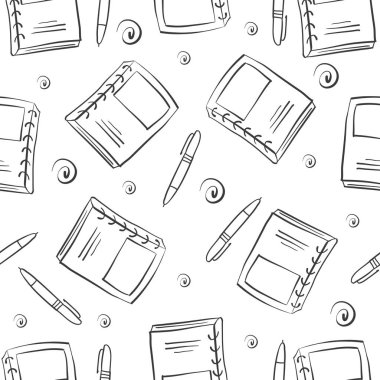 Kitap ve kalem tarzı doodle