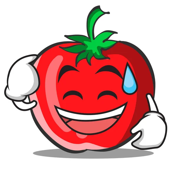 Sweat sorriso tomate personagem coleção dos desenhos animados — Vetor de Stock