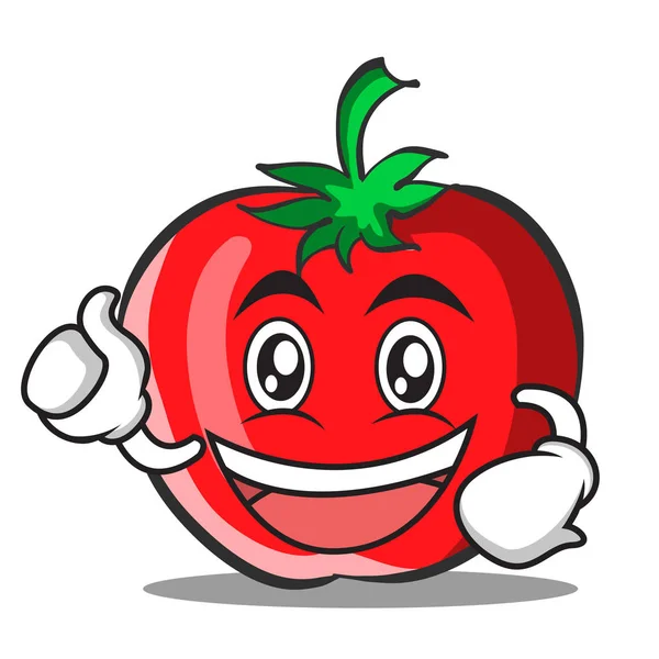 Entusiastiska tomat karaktär tecknad samling — Stock vektor