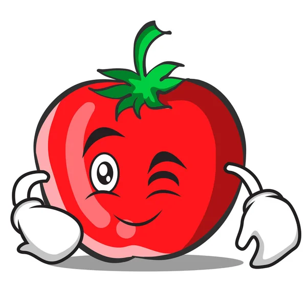 Wink tomate personagem coleção dos desenhos animados — Vetor de Stock