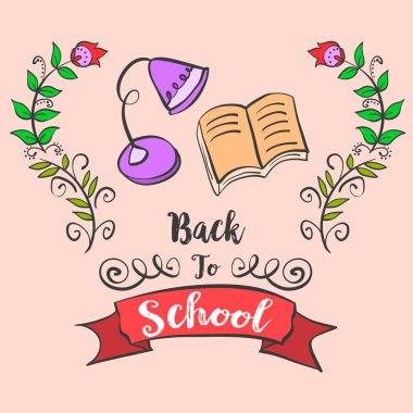 Okula geri renkli doodle