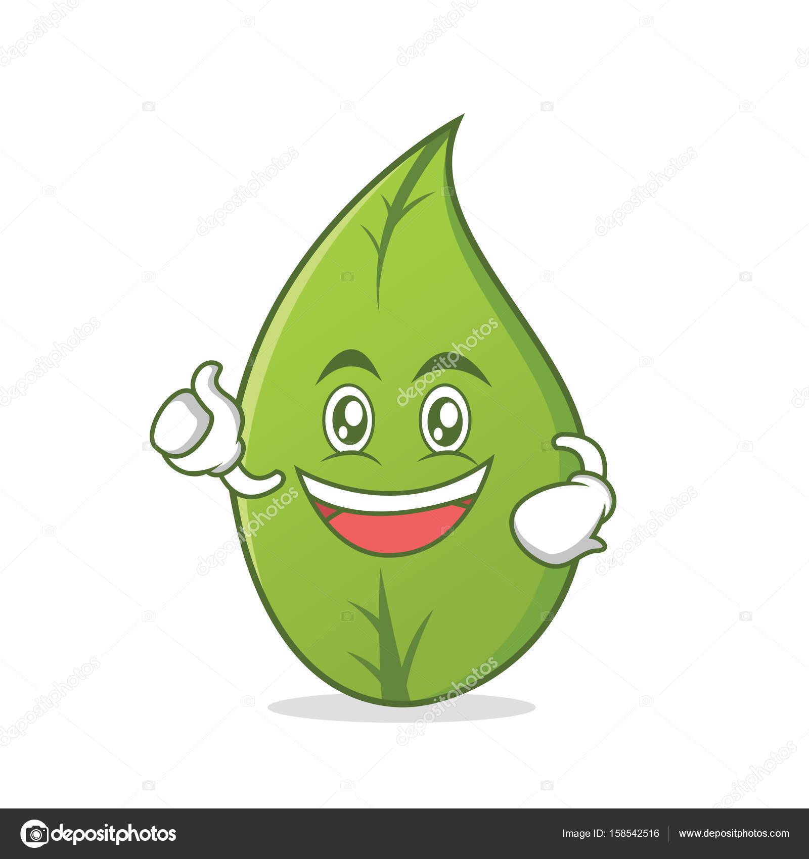 Enthusiastic leaf character cartoon art Stock Vector by ©kongvector  158542516, image size:1600x1700