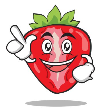 Bir fikir çilek karakter karikatür tarzı var