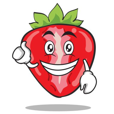 İyimser çilek karakter karikatür tarzı