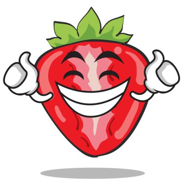 Gurur çilek karakter karikatür tarzı