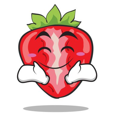 Mutlu çilek karakter karikatür tarzı
