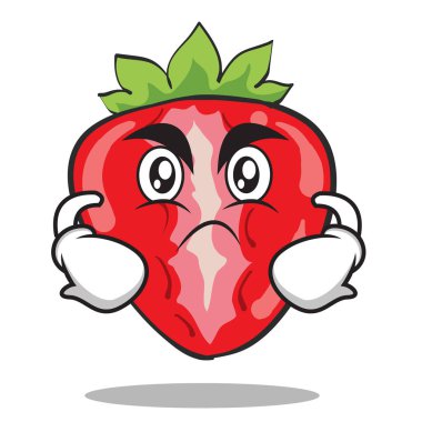 Kızgın çilek karakter karikatür tarzı