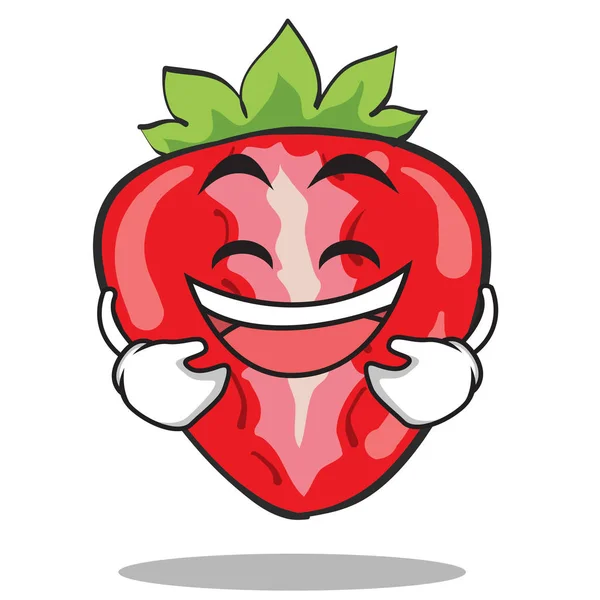 Skrattande strawberry karaktär tecknad stil — Stock vektor