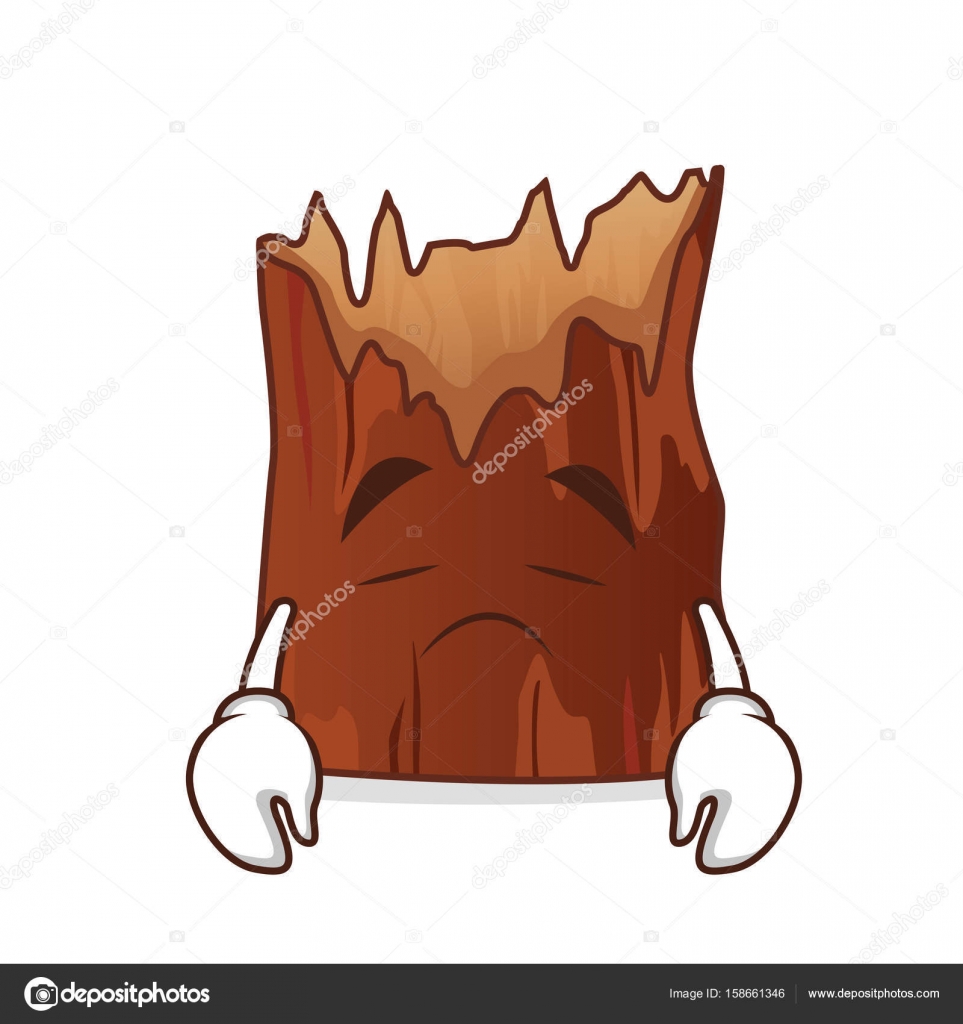 Personnage De Dessin Animé Triste Arbre Cassé Image