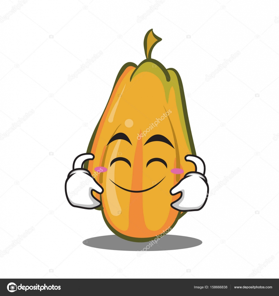 キュートな笑顔パパイヤ漫画キャラクター デザイン ストックベクター C Kongvector
