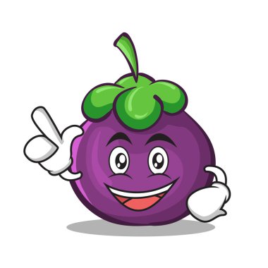 Bir fikir mangosteen karakter karikatür tarzı var
