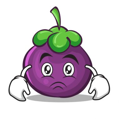 Moody mangosteen karakter karikatür tarzı